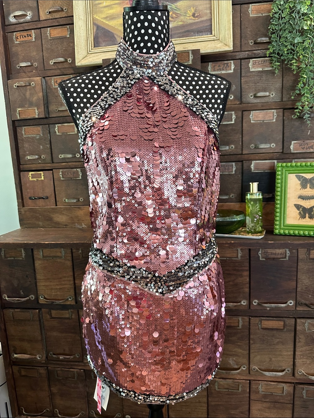 Cider Pink Sequin Halter set